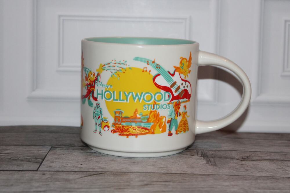 Starbucks Disney Hollywood Studios Discovery Series 14 oz Mug Aqua Interior EUC